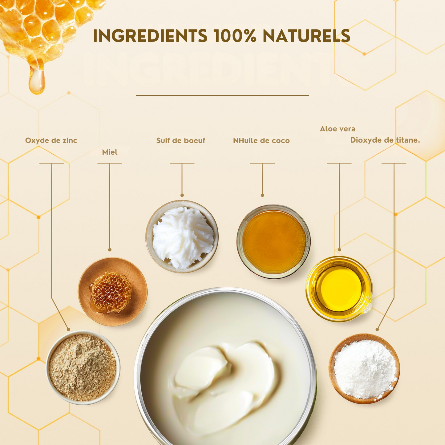 TALLOW Suif de boeuf - Crème Solaire Naturelle Tallow & Miel – SPF 50 – Thalovéa