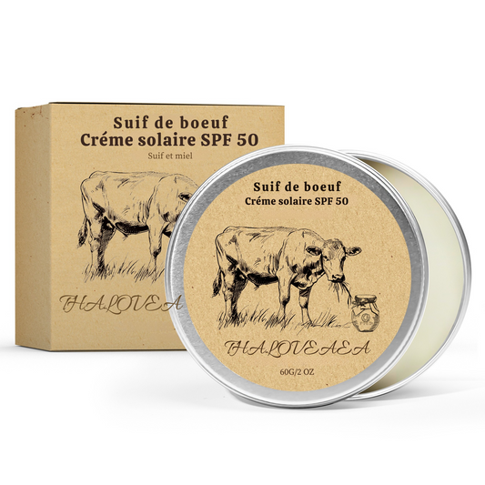 TALLOW Suif de boeuf - Crème Solaire Naturelle Tallow & Miel – SPF 50 – Thalovéa