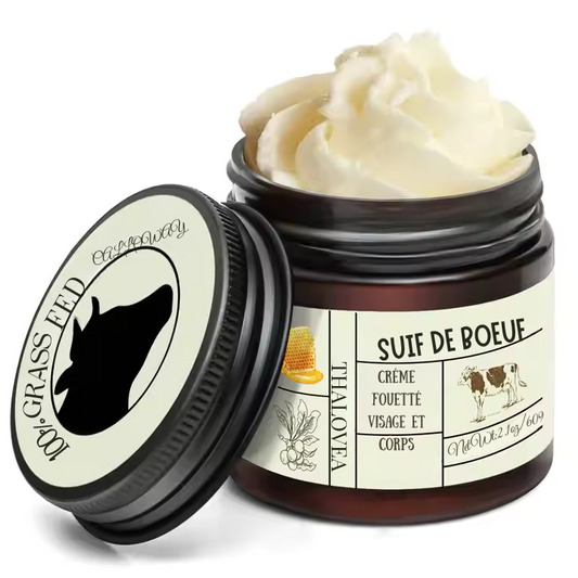 TALLOW suif de boeuf  Crème Fouettée Hydratante – Tallow Naturel – Thalovéa
